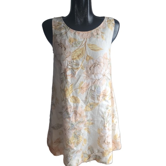 Nicole Miller Sleeveless Linen Shift Dress S - Picture 1 of 6
